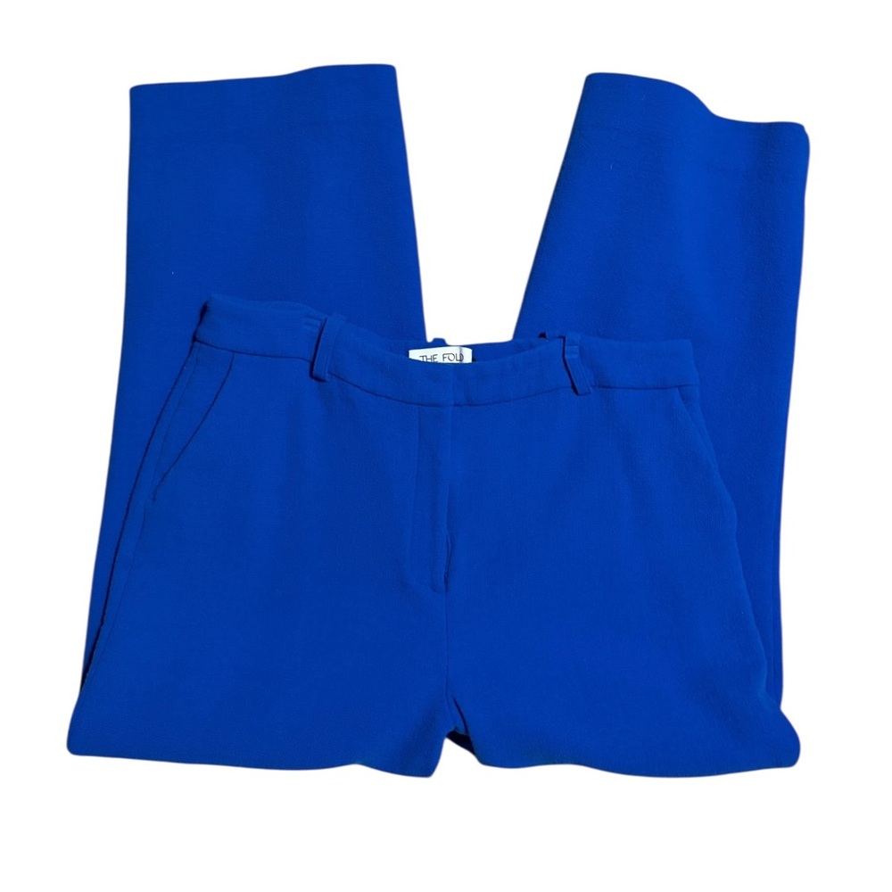 The Fold Women's Straight Leg Trousers in Bright Blue
